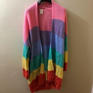 Rainbow knee length sweater